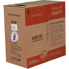 Monoprice Cat. 5e UTP Network Cable - 1000 ft Category 5e Network Cable for Network Device - Bare Wire - Bare Wire - Purple 8598