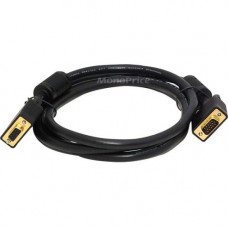 Monoprice 6ft SVGA Super VGA M/F Monitor Cable w/ Ferrites - 6 ft VGA Video Cable for Video Device, Monitor - First End: 1 x HD-15 Male VGA - Second End: 1 x HD-15 Female VGA - Extension Cable - Shielding - Gold Plated Connector 86