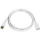 Monoprice 6ft USB 2.0 A Male to A Female Extension 28/24AWG Cable (Gold Plated) - WHITE - 6 ft USB Data Transfer Cable - First End: 1 x Type A Male USB - Second End: 1 x Type A Female USB - Extension Cable - Gold Plated Connector - White 8606