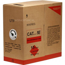 Monoprice Cat. 5e UTP Network Cable - 1000 ft Category 5e Network Cable for Network Device - First End: Bare Wire - Second End: Bare Wire - 24 AWG - Black 878