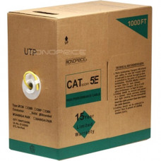 Monoprice Cat. 5e UTP Network Cable - 1000 ft Category 5e Network Cable for Network Device - Bare Wire - Bare Wire - Yellow 890
