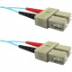 Weltron Fiber Optic Duplex Patch Network Cable - 9.84 ft Fiber Optic Network Cable for Network Device - First End: 2 x SC Male Network - Second End: 2 x SC Male Network - Patch Cable - Aqua 90-2102-3M