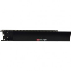 Weltron 2RU Single Sided Finger Duct Panel - Cold Rolled Steel, PVC - Black - 2U Rack Height - 19" Width 90-CMP-42-FD