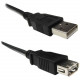 Weltron USB 2.0 Extension Cable A Male to A Female - 1 ft USB Data Transfer Cable for Keyboard/Mouse - First End: 1 x Type A Male USB - Second End: 1 x Type A Female USB - Extension Cable - Black 90-USB-AAEX-01