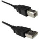 Weltron USB Data Transfer Cable - 10 ft USB Data Transfer Cable for Printer, Keyboard/Mouse - First End: 1 x Type A Male USB - Second End: 1 x Type B Male USB - 60 MB/s - Shielding - Black 90-USB-AB-10