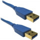 Weltron SuperSpeed 3.0 USB Cable A Male to A Male - 9.84 ft USB Data Transfer Cable for Printer, Modem, Camera - First End: 1 x Type A Male USB - Second End: 1 x Type A Male USB - Blue 90-USBAA-3.0-3M