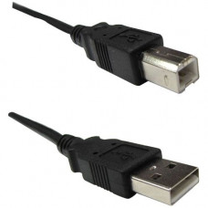 Weltron 15ft A Male to B Male USB 2.0 Cable - 15 ft USB Data Transfer Cable for Keyboard, Printer, Mouse - First End: 1 x Type A Male USB - Second End: 1 x Type B Male USB - Shielding - Black 90-USBAB-2.0-15