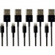 VisionTek Lightning to USB Black 1 Meter Cable - 5 Pack - 3.28 ft Lightning/USB Data Transfer Cable for iPod, iPad, iPhone - First End: 1 x Lightning Male Proprietary Connector - Second End: 1 x Type A Male USB - Black - 5 Pack 900784