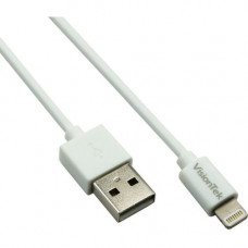 VisionTek Lightning to USB White 1 Meter MFI Cable - 3.28 ft Lightning/USB Data Transfer Cable for iPhone, iPad, iPod - First End: 1 x Lightning Male Proprietary Connector - Second End: 1 x Type A Male USB - MFI - White 900862