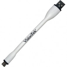 VisionTek Micro USB to USB Flex Cable-White -901100 - Micro-USB/USB Data Transfer Cable - Male Micro USB - Male USB - White 901100