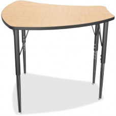 MooreCo Economy Shapes Desk - Curved Top - Four Leg Base - 4 Legs - 28.75" Table Top Width x 27.25" Table Top Depth - 29" Height - Assembly Required - Black, Powder Coated - Rubber, Steel - TAA Compliance 90580