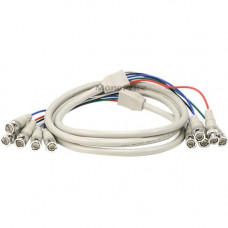 Monoprice 5BNC RGB to 5BNC RGB Video Cable, 6ft - 6 ft Coaxial Video Cable for Video Surveillance System - First End: 5 x BNC Male Video - Second End: 5 x BNC Male Video - Shielding 91