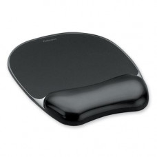 Fellowes Crystals&trade; Gel Mousepad Wrist Support Black - Black - Gel 9112101