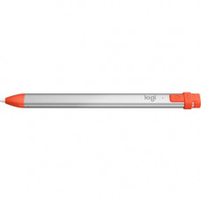 Logitech Crayon Digital Pencil For iPad (6th gen) - Capacitive Touchscreen Type Supported - Silicone Rubber, Aluminum, Polycarbonate/Acrylonitrile Butadiene Styrene (PC/ABS) - Gray, Orange - Tablet Device Supported - TAA Compliance 914-000033