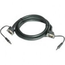 Kramer 15-pin HD (M) to 15-pin HD (M) & 3.5mm Stereo Audio Cable - 15 ft Mini-phone/VGA A/V Cable for Audio/Video Device - First End: 1 x HD-15 Male VGA, First End: 1 x Mini-phone Male Stereo Audio - Second End: 1 x HD-15 Male VGA, Second End: 1 x Min