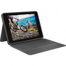 Logitech Rugged Folio Keyboard/Cover Case (Folio) Apple, iPad (7th Generation) Tablet - Graphite - Spill Proof, Dirt Resistant, Shock Absorbing, Drop Resistant, Spill Resistant - 7.4" Height x 0.9" Width x 10.2" Depth - TAA Compliance 920-0