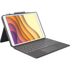 Logitech Combo Touch Keyboard/Cover Case for 10.5" Apple, iPad Air (3rd Generation), iPad Pro Tablet - Graphite - Scuff Resistant, Scratch Resistant, Spill Resistant - Woven Fabric - 10.1" Height x 7.7" Width x 0.9" Depth - TAA Complia