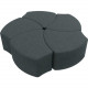 MooreCo Economy Shapes Upholstered Stool - Set of 5 - Fabric Neutral Gray Seat - Hardwood, Plywood Frame - Nylon - 19.3" Width x 18.5" Depth x 16" Height 910-5-001