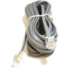 Monoprice Phone Cable, RJ11 (6P4C), Reverse - 14ft for voice - 14 ft RJ-11 Phone Cable for Phone - First End: 1 x RJ-11 Male Phone - Second End: 1 x RJ-11 Male Phone - Patch Cable - Satin Silver 931