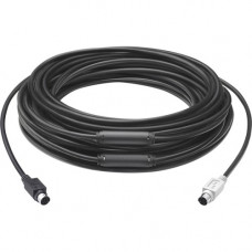 Logitech Group 15M Extended Cable - 49.21 ft Mini-DIN Data Transfer Cable for Video Conferencing System, Hub, Camera, Speakerphone - First End: 1 x Mini-DIN (PS/2) Male - Second End: 1 x Mini-DIN (PS/2) Male - Extension Cable - Black - TAA Compliance 939-