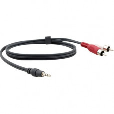 Kramer 3.5mm (M) to 2 RCA (M) Breakout Cable - Mini-phone/RCA for Sound Card, MP3 Player, Audio Device - 25 ft - 1 x - 2 x 95-0122025