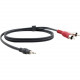 Kramer 3.5mm (M) to 2 RCA (M) Breakout Cable - Mini-phone/RCA for Sound Card, MP3 Player, Audio Device - 15 ft - 1 x - 2 x 95-0122015