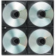 Fellowes 4x4 Binder Sheet - 25 Pack - Binder - Slide Insert - Polypropylene - Clear, Black - 8 CD/DVD 95321