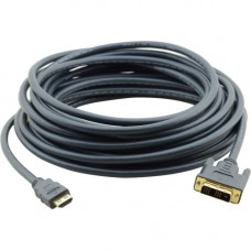 Kramer HDMI (M) to DVI (M) Cable - 25 ft DVI/HDMI A/V Cable for Audio/Video Device - First End: 1 x - Second End: 1 x - Supports up to 1080 97-0201025