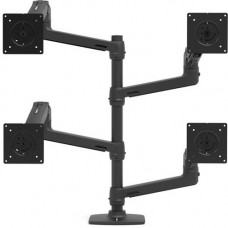 Ergotron Mounting Arm for Monitor, Notebook, LCD Display - Matte Black - Adjustable Height - 4 Display(s) Supported - 25 lb Load Capacity - 100 x 100, 75 x 75 VESA Standard 98-130-224