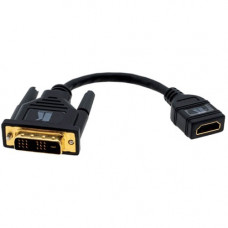 Kramer DVI-D (M) to HDMI (F) Adapter Cable - 1 - 1 ft DVI-D/HDMI Video Cable for Video Device - DVI-D Male Digital Video - HDMI Female Digital Audio/Video - Gold Plated Connector - 1 Pack 99-9497101