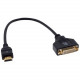Kramer DVI-I (F) to HDMI (M) Adapter Cable - 1 ft DVI/HDMI Video Cable for Video Device - First End: 1 x DVI-I Female Video - Second End: 1 x HDMI Male Digital Audio/Video - Gold Plated Connector - Black 99-9497110