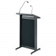 Da-Lite Euro Deluxe Lectern - 45.67" Height x 60" Width x 50" Depth - Assembly Required - Black Satin Powder Coated, Laminated - TAA Compliance 99661