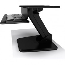 Atdec Sit to Stand Freestanding Workstation - A-STSFB- Height Adjustable Gas-strut Assistance Keyboard and Mouse Tray - Black - Total load capacity of 28.6 lbs.; Keyboard and Mouse tray: 23.6" x 9.6"; Freestandiing can be placed anywhere on desk