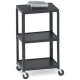 Bretford A2642-P5 Height Adjustable A/V Cart - Steel - Black - TAA Compliance A2642-P5