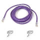 Belkin Cat5e Patch Cable - RJ-45 Male Network - RJ-45 Male Network - 7ft - Purple - TAA Compliance A3L791-07-PUR-S