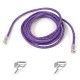 Belkin Cat5e Patch Cable - RJ-45 Male Network - RJ-45 Male Network - 10ft - Purple - TAA Compliance A3L791-10-PUR