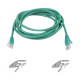 Belkin 3&#39;&#39; Cat6 Snagless Patch Cable Green - 3 ft Category 6 Network Cable for Network Device - First End: 1 x RJ-45 Male Network - Second End: 1 x RJ-45 Male Network - Patch Cable - Gold Plated Contact - 24 AWG - Green - 1 Pack - TAA Comp