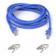 Belkin Cat6 Patch Cable - RJ-45 Male Network - RJ-45 Male Network - 10ft - Blue - TAA Compliance A3L980-10-BLU-S