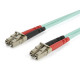 Startech.Com 15m OM3 LC to LC Multimode Duplex Fiber Optic Patch Cable - Aqua - 50/125 - LSZH Fiber Optic Cable - 10Gb (A50FBLCLC15) - OM3 LC to LC multimode duplex fiber optic patch cable has 50/125 micron fiber and connects in 10 Gigabit networks - LOMM