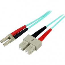 Startech.Com 10m Fiber Optic Cable - 10 Gb Aqua - Multimode Duplex 50/125 - LSZH - LC/SC - OM3 - LC to SC Fiber Patch Cable - LC Male - SC Male - 32.81ft - Aqua A50FBLCSC10