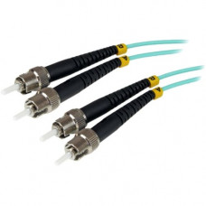 Startech.Com 1m Fiber Optic Cable - 10 Gb Aqua - Multimode Duplex 50/125 - LSZH - ST/ST - OM3 - ST to ST Fiber Patch Cable - for Network Device - 1m - 2 x ST Male Network - 2 x ST Male Network - Aqua A50FBSTST1