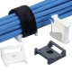 PANDUIT Tak-Ty Hook & Loop Cable Tie Mount - Cable Tie Mount - Natural - 100 Pack - TAA Compliance ABMT-A-C