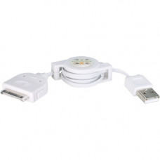 Qvs Sync/Charge Proprietary/USB Data Transfer Cable - 1.64 ft Proprietary/USB Data Transfer Cable for iPhone, iPod, iPad, Computer, Charger - First End: 1 x Male Proprietary Connector - Second End: 1 x Type A Male USB - White AC-05MRB