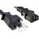 Weltron Standard Power Cord - For Computer, Monitor, Printer, Network Device - 120 V AC Voltage Rating - 10 A Current Rating AC-104-1