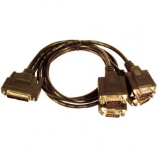 SIIG Serial Fan-out Cable Adapter - Serial Data Transfer Cable - First End: 1 x 36-pin Male Video - Second End: 4 x 9-pin DB-9 Male Serial - Black - RoHS, TAA Compliance AC-X00344