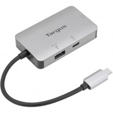 Targus USB-C Multi-Port Single Video VGA Adapter with 100W PD Pass-Thru - 1 x Type C Male USB - 1 x Type A Female USB, 1 x Type C Female USB, 1 x HD-15 Female VGA - 1920 x 1200 Supported - Silver ACA965USZ