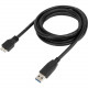 Targus 1.8M USB-A Male to Micro USB-B Male Cable - 5.91 ft Micro-USB/USB Data Transfer Cable - First End: 1 x Type A Male USB - Second End: 1 x Type B Male Micro USB - Black ACC1005USZ