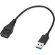 Targus USB 3.0 Extension Cable Black - 5.91" USB Data Transfer Cable for Docking Station, Tablet PC - First End: 1 x Type A Male USB - Second End: 1 x Type A Female USB - Extension Cable - Black ACC997GLX