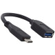 Apricorn USB 3.0 Type-A to Type-C Adapter - 6" USB Data Transfer Cable for MacBook, Smartphone, Tablet, Camera, Keyboard/Mouse, USB Hub - First End: 1 x Type A Female USB - Second End: 1 x Type C Male USB - 5 Gbit/s - Black ADAPTER-USB A-C