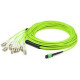 AddOn 3m MPO-16 (Female) to 16xLC (Male) 8-Strand Lime Green OM5 Fiber Fanout Cable - 13.10 ft Fiber Optic Network Cable for Network Device - MPO-16 Female Network - Second End: 8 x LC Male Network - Fan-out Cable - Lime Green - 1 Pack ADD-16FMPO-8LC3M5OM